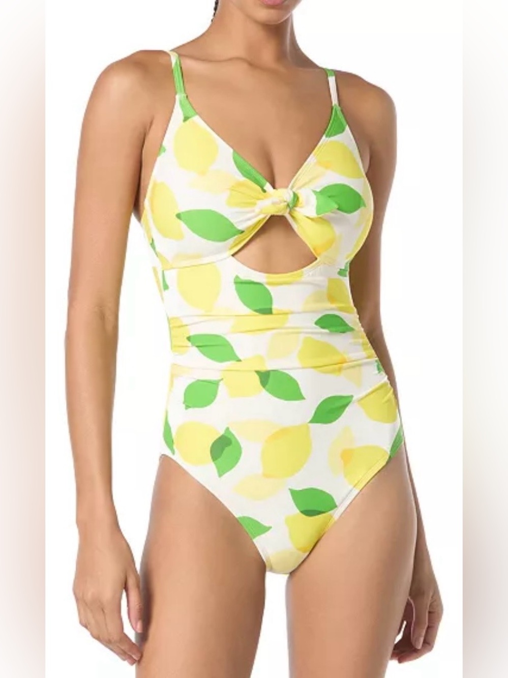 kate spade Lemon Print One-Piece Swimsuit in Yellow & Green